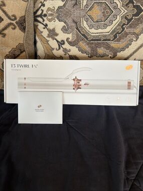 T3 White Curling Iron with Rose Gold Accents